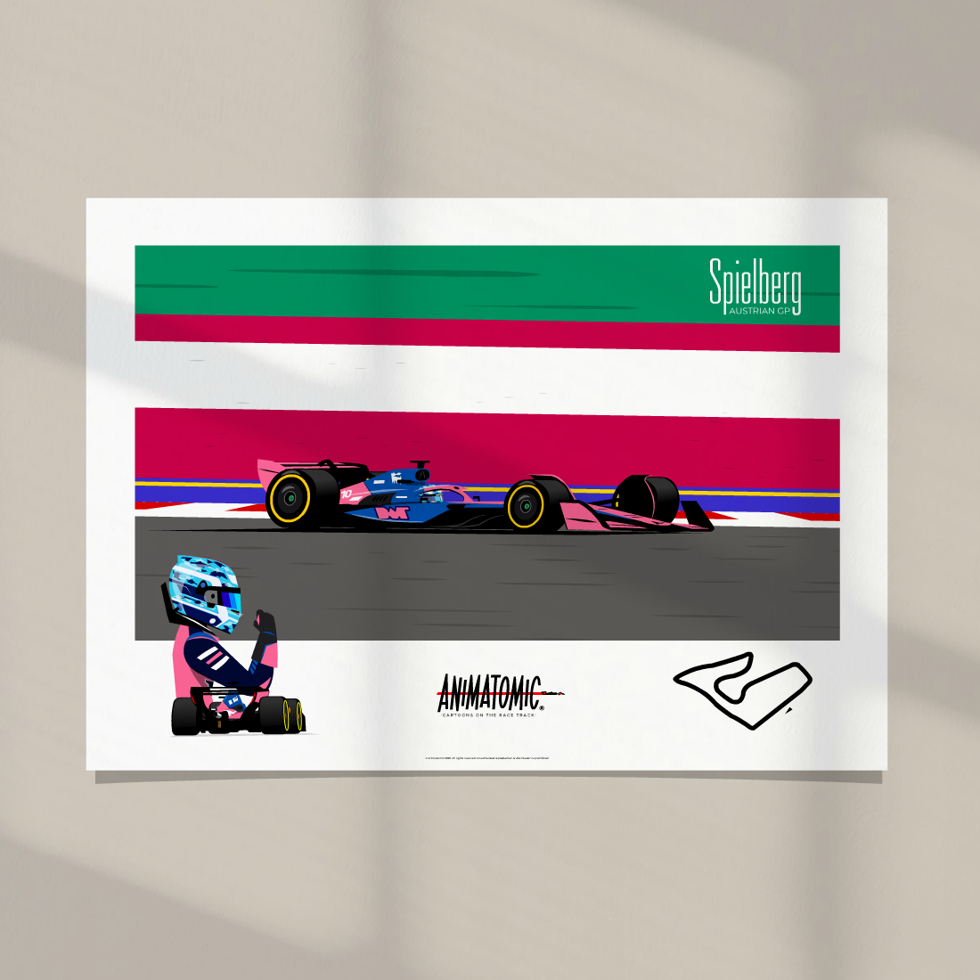 Pierre Gasly 2025 Austrian GP & Spielberg – Art Print