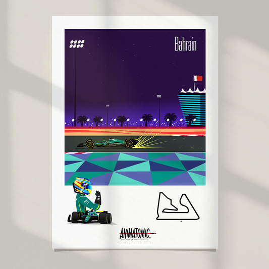 Fernando Alonso 2025 Bahrain GP – Art Print