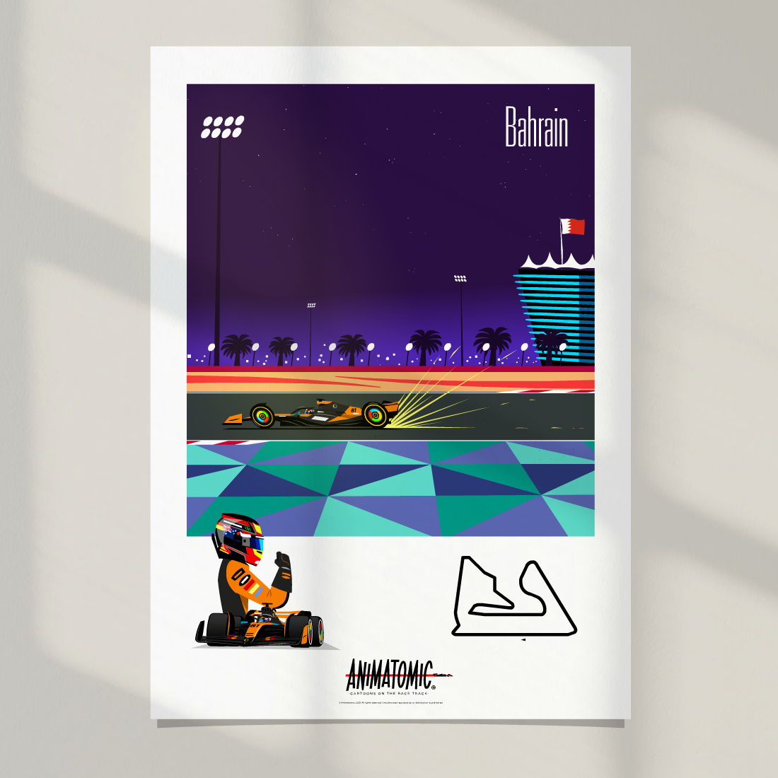 Oscar Piastri 2025 Bahrain GP – Art Print