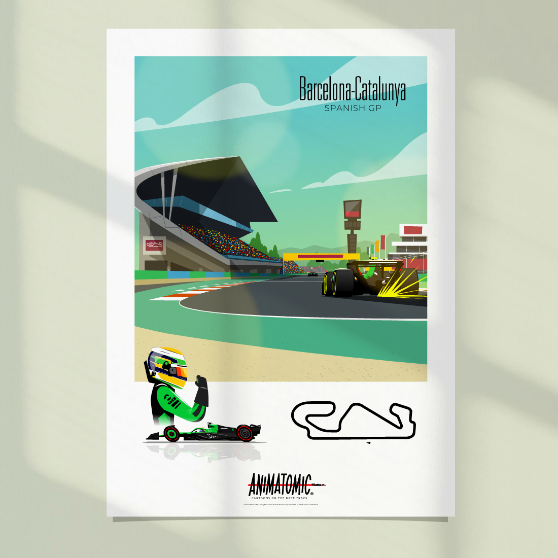 Gabriel Bortoleto 2025 Spanish GP & Barcelona - Catalunya – Art Print