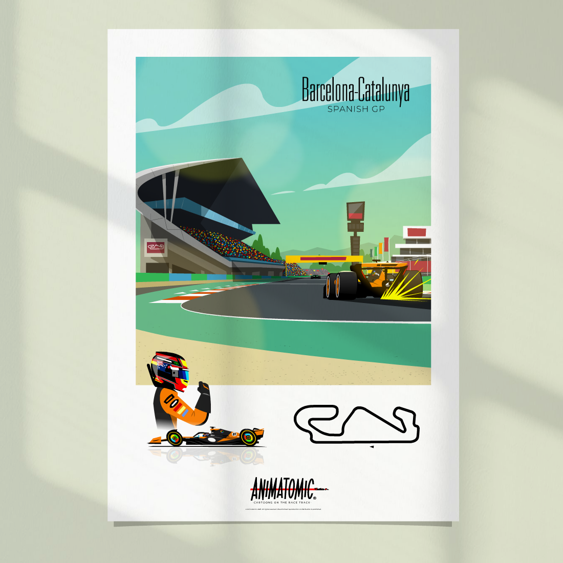 Oscar Piastri 2025 Spanish GP & Barcelona - Catalunya – Art Print