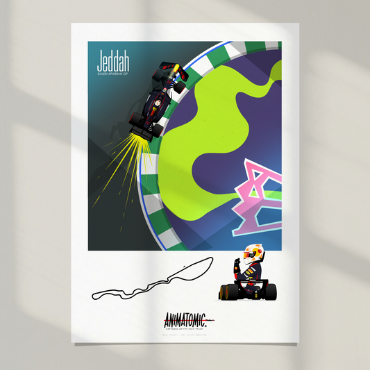 Yuki Tsunoda 2025 Jeddah & Saudi Arabian GP – Art Print