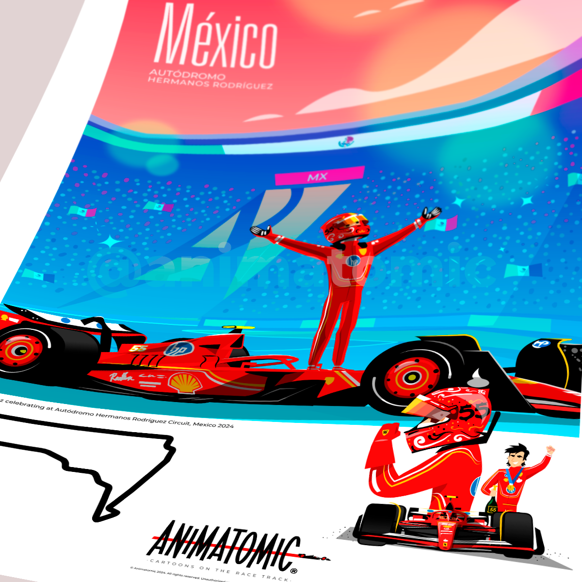 Carlos Sainz 2024 Victory Mexico GP – Art Print