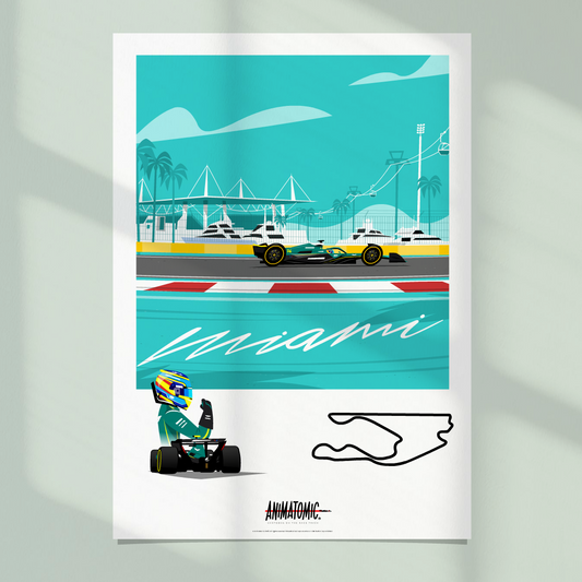 Fernando Alonso 2025 Miami GP – Art Print