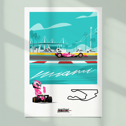 Isack Hadjar 2025 Miami GP – Art Print
