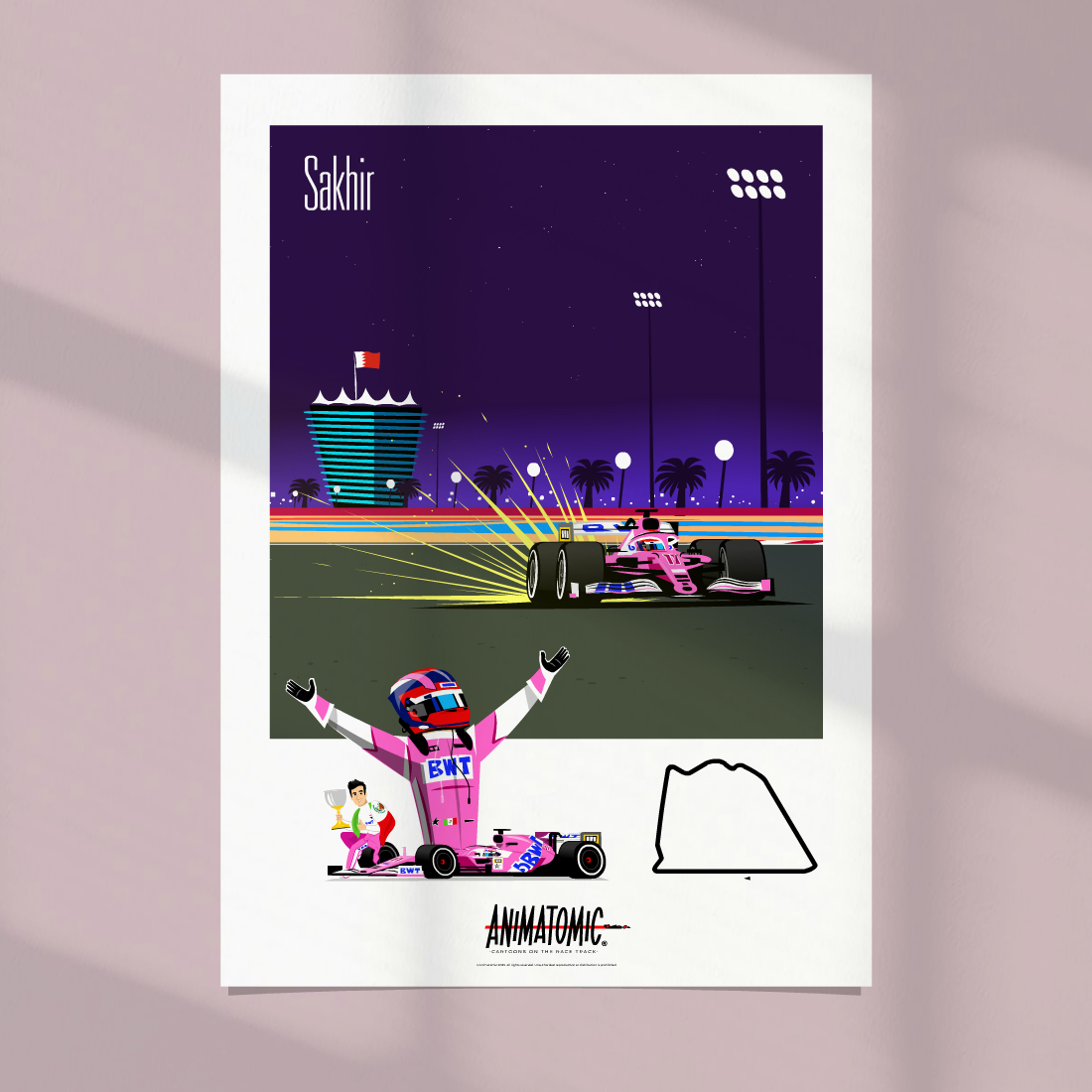 Checo Perez Sakhir GP 2020 First Win | Art Print