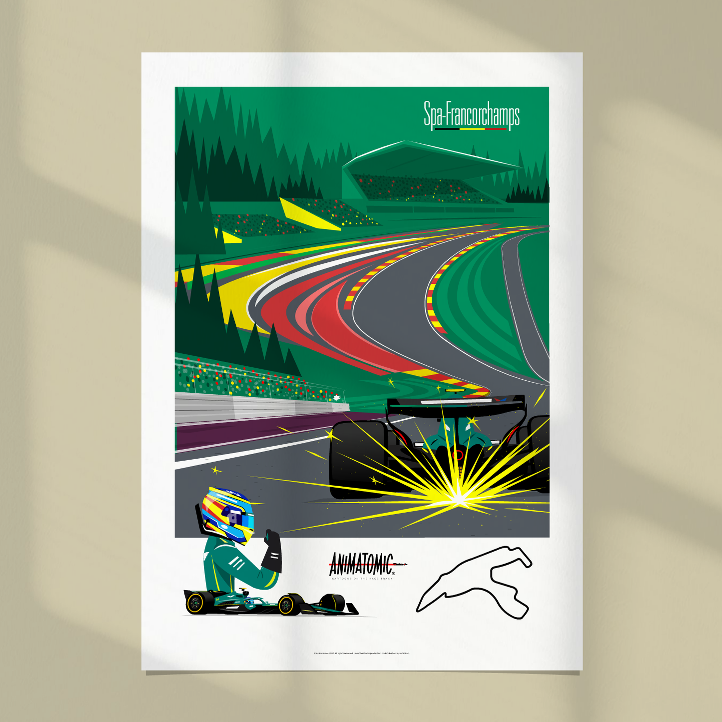 Fernando Alonso 2025 Belgian GP & Spa Francorchamps – Art Print