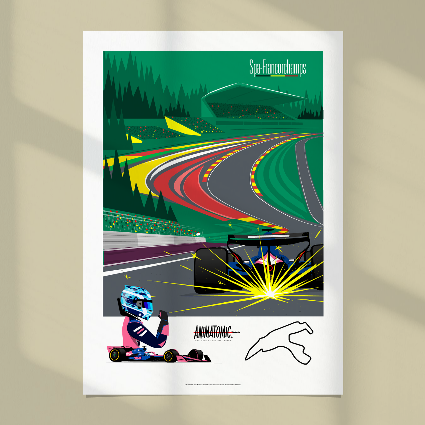 Pierre Gasly 2025 Belgian GP & Spa Francorchamps – Art Print