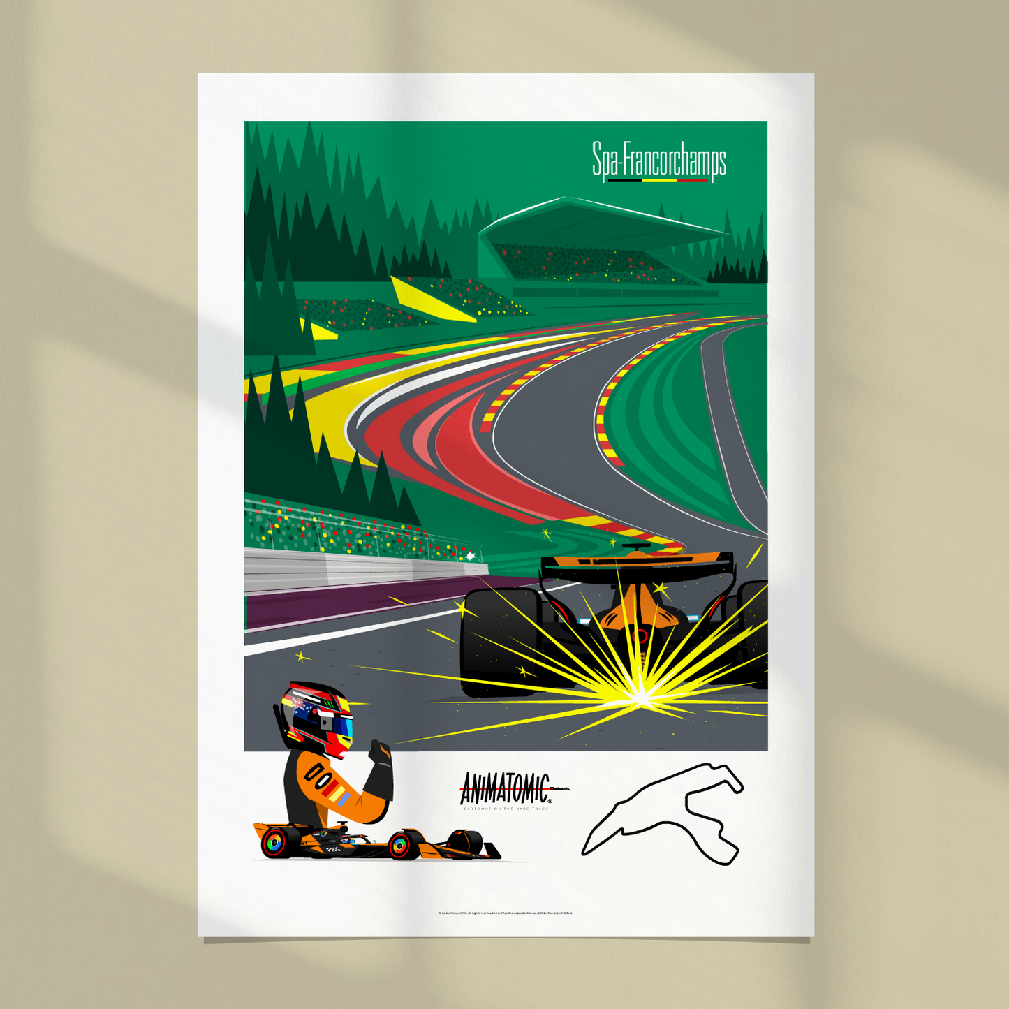 Oscar Piastri 2025 Belgian GP & Spa Francorchamps – Art Print