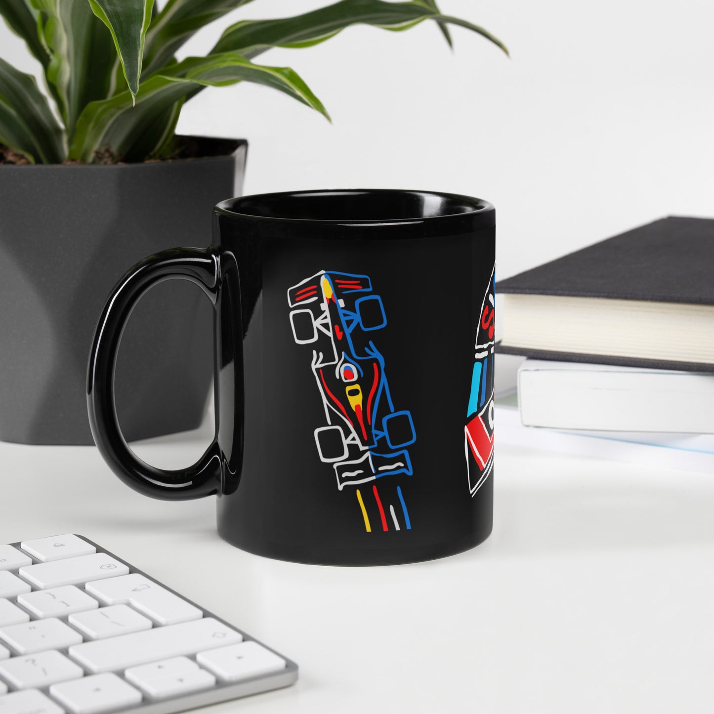 Black Glossy Mug – Simply Lovely Helmet Graphic