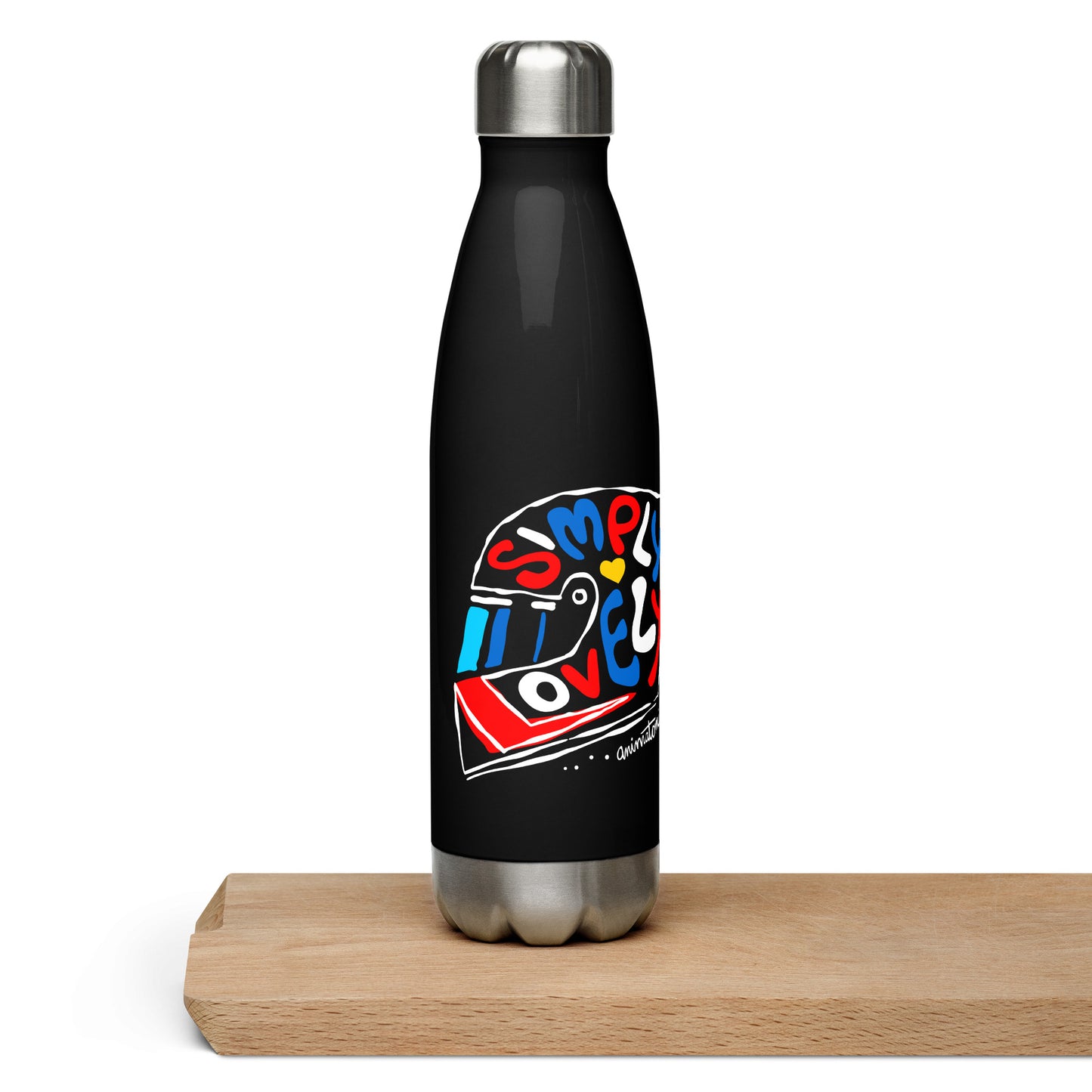 Stainless steel water bottle – Simply Lovely Helmet Graphic