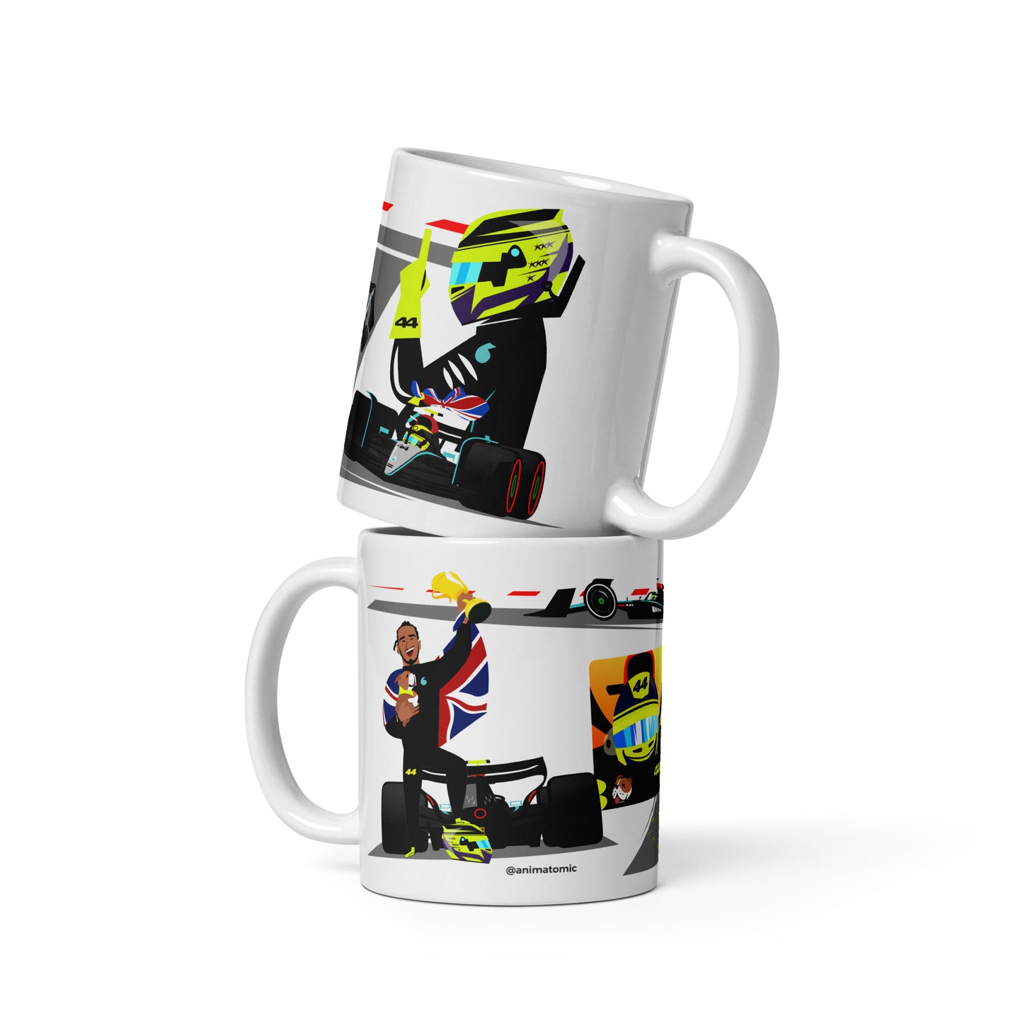 Lewis Hamilton 11 oz white glossy mug