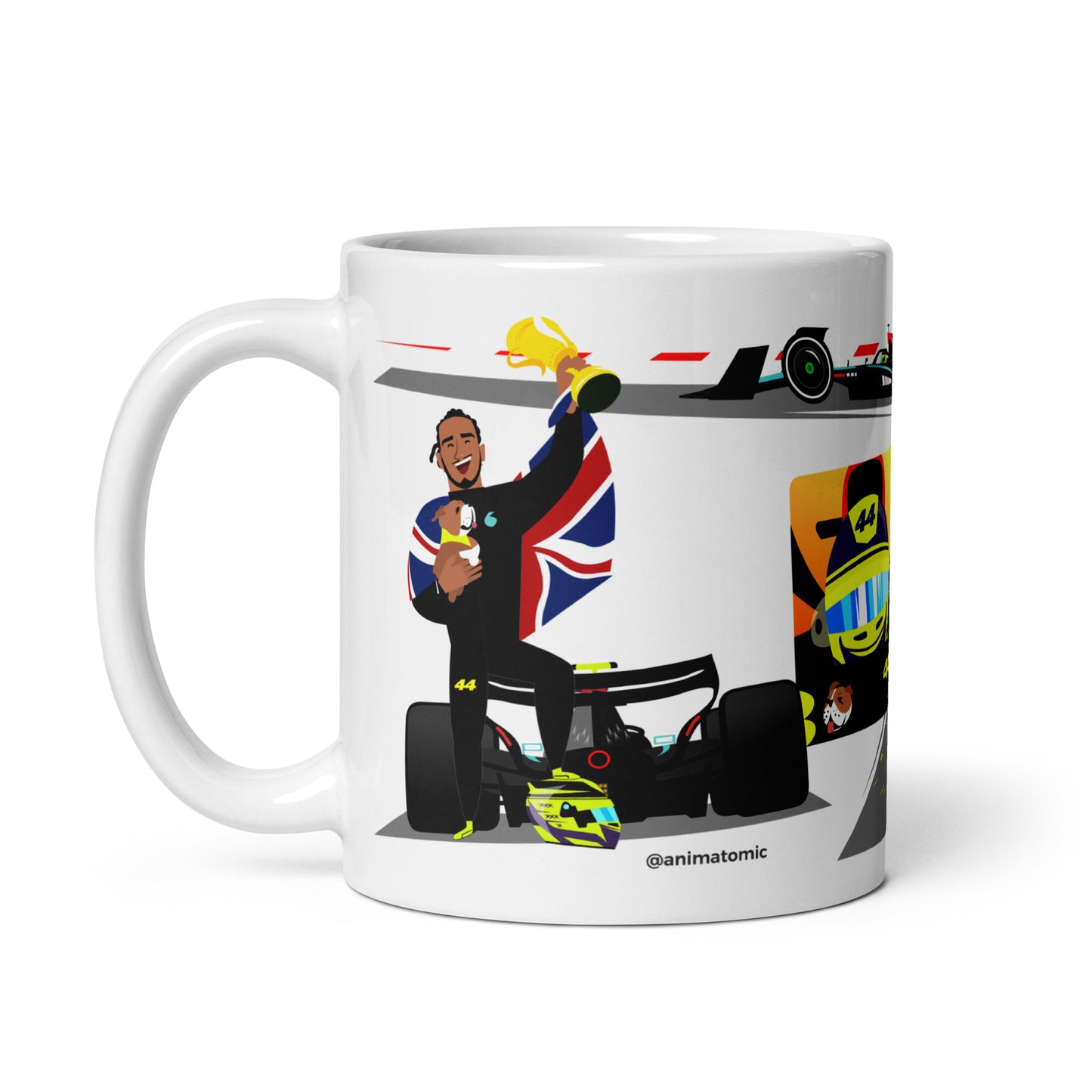 Lewis Hamilton 11 oz white glossy mug