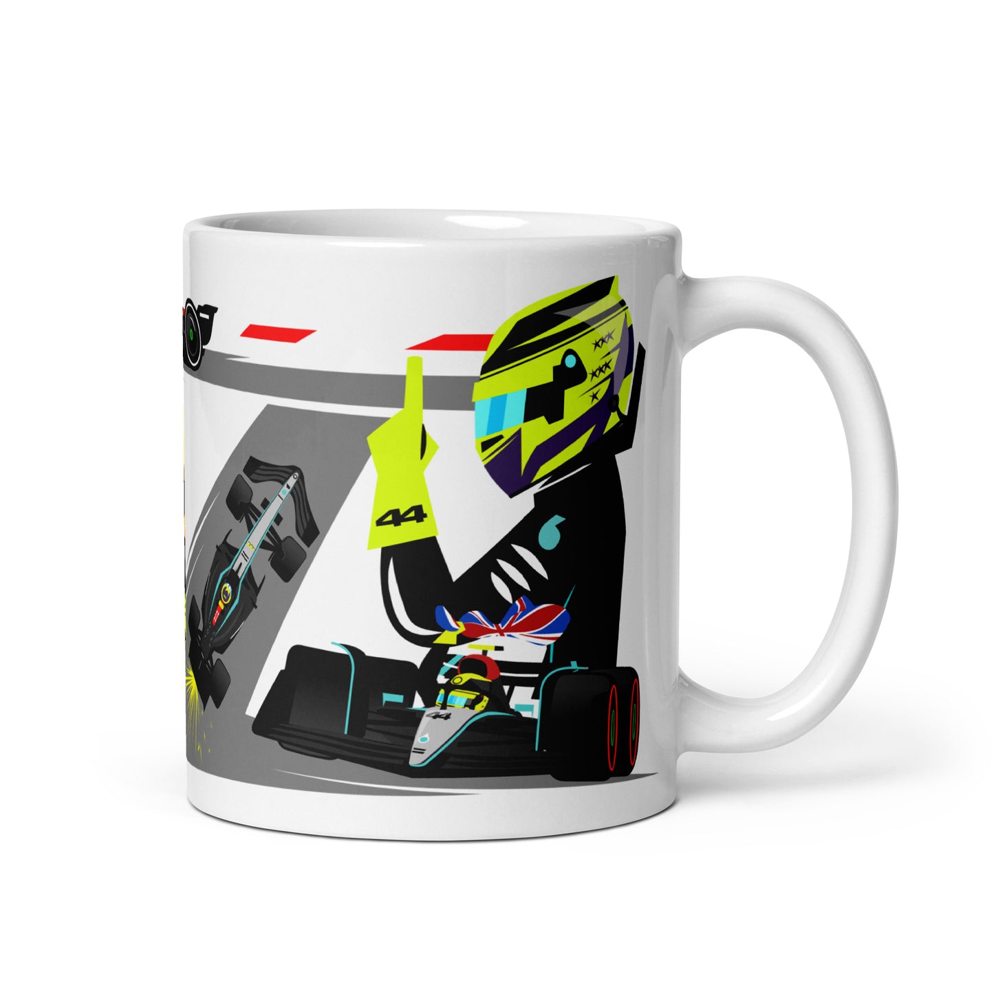 Lewis Hamilton 11 oz white glossy mug