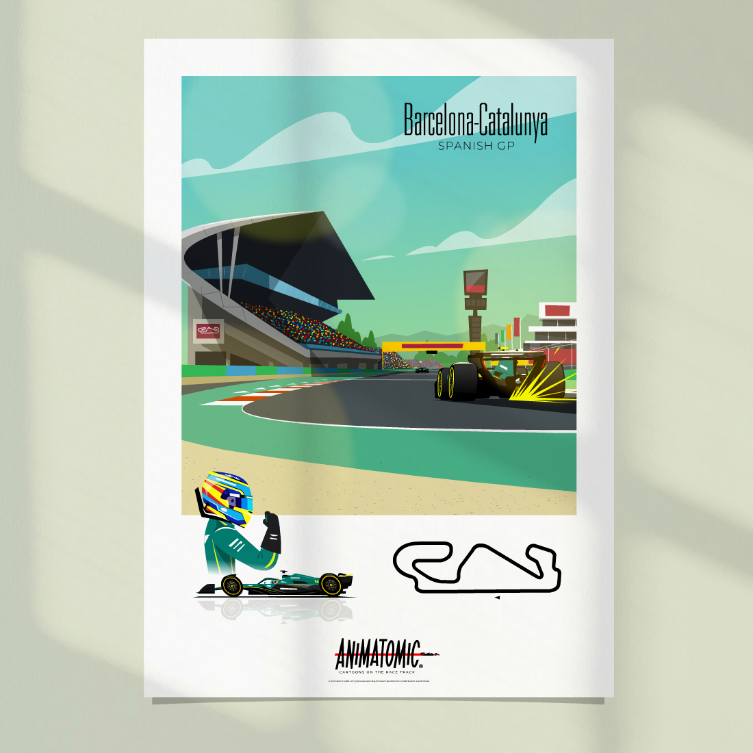Fernando Alonso 2025 Spanish GP & Barcelona - Catalunya – Art Print