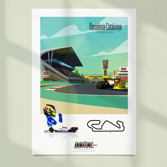 Isack Hadjar 2025 Spanish GP & Barcelona - Catalunya – Art Print