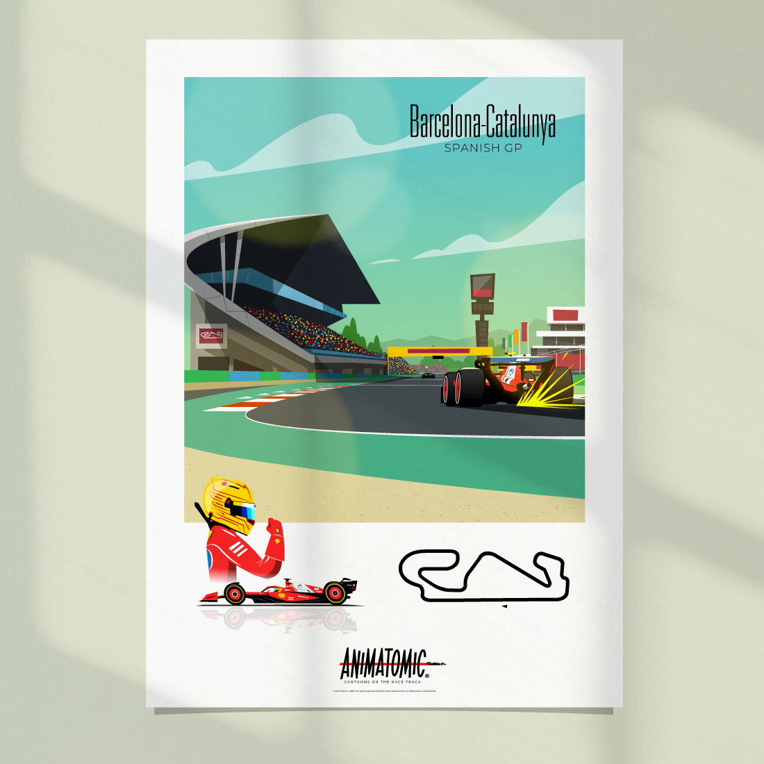 Lewis Hamilton 2025 Spanish GP & Barcelona - Catalunya – Art Print