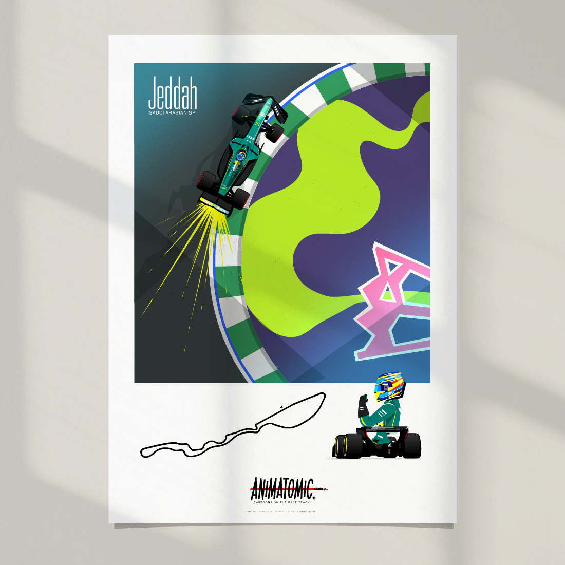 Fernando Alonso 2025 Jeddah & Saudi Arabian GP – Art PrintPoster