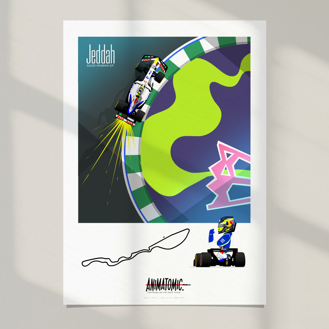 Isack Hadjar 2025 Jeddah & Saudi Arabian GP – Art Print