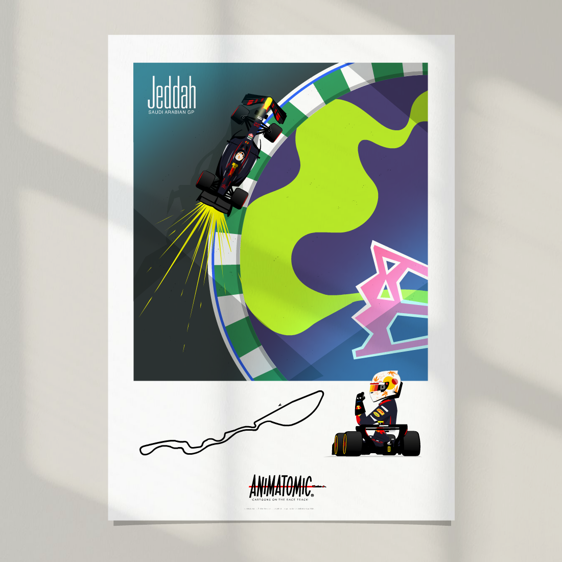 Yuki Tsunoda 2025 Jeddah & Saudi Arabian GP – Art Print