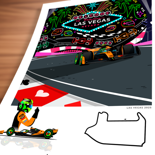 Lando Norris 2025 Las Vegas GP – Art Print