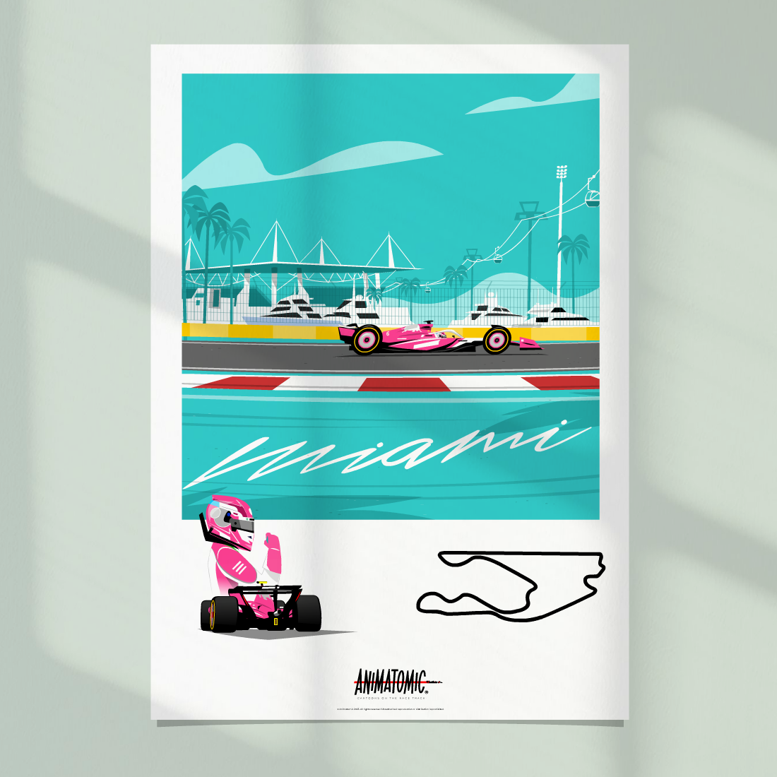 Isack Hadjar 2025 Miami GP – Art Print