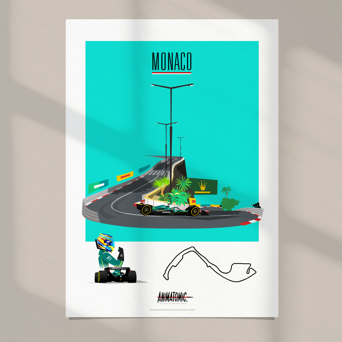 Fernando Alonso 2025 Monaco GP – Art Print