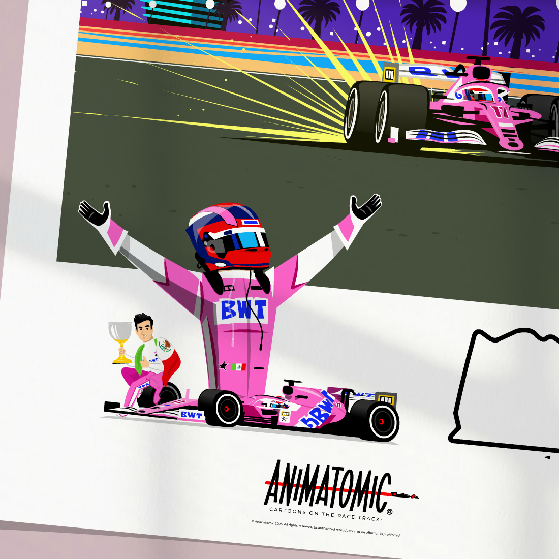 Checo Perez Sakhir GP 2020 First Win | Art Print