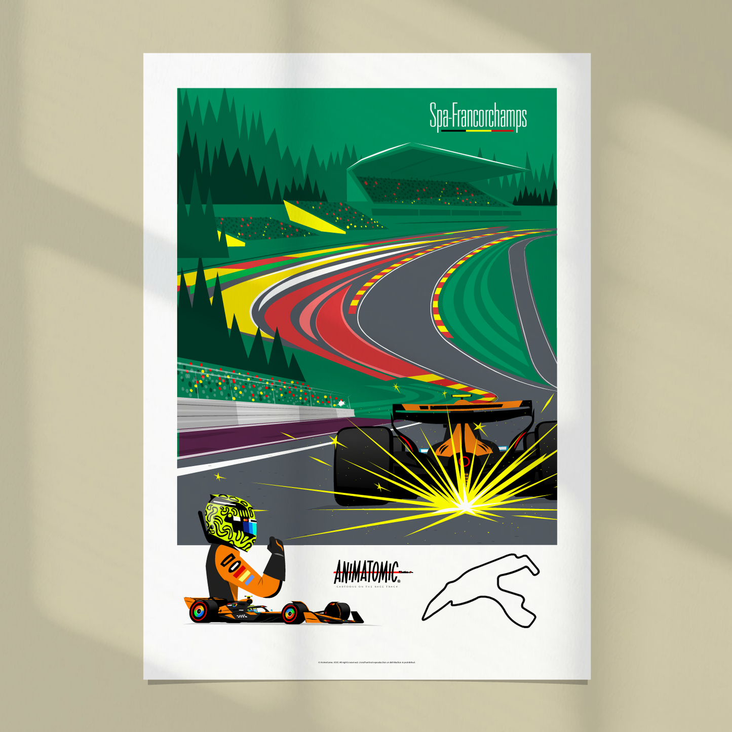 Lando Norris 2025 Belgian GP & Spa Francorchamps – Art Print