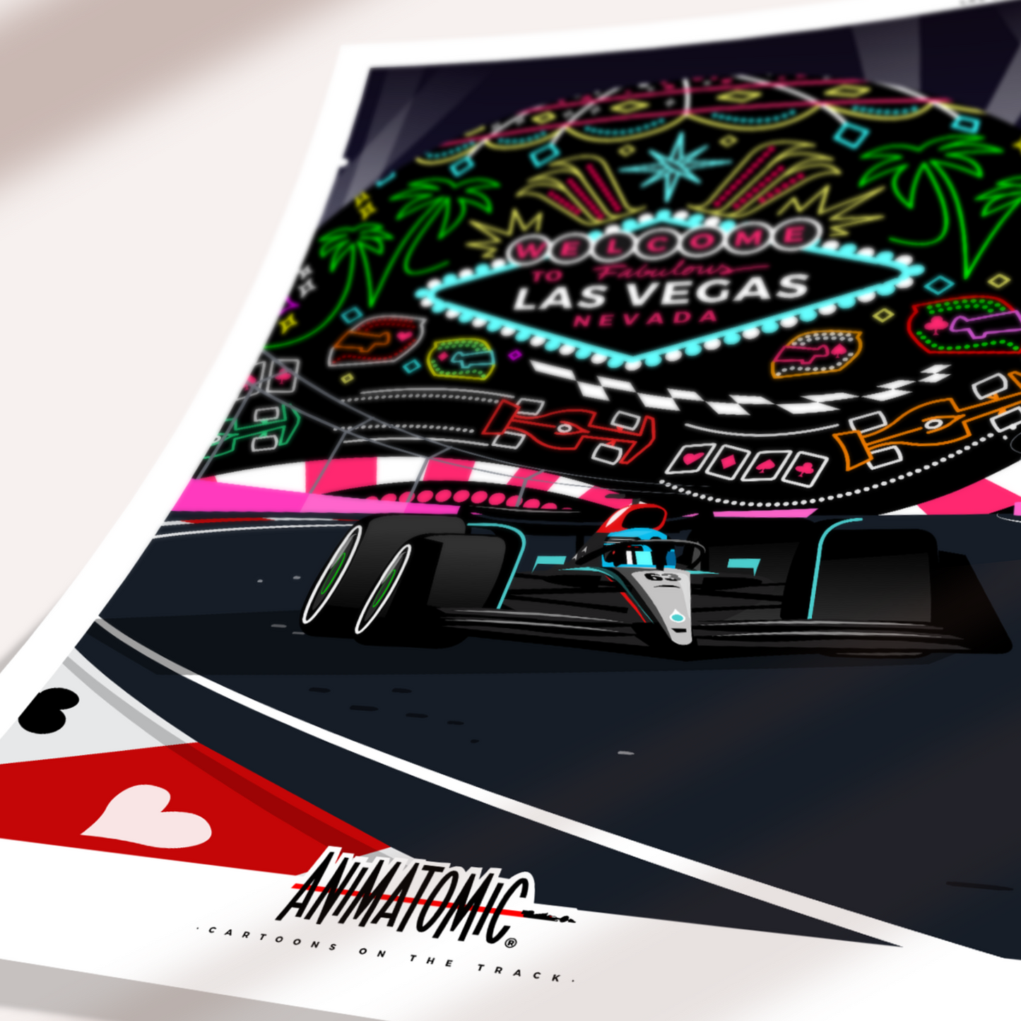 Poster 70 x 50 cm George Russell Las Vegas 2024