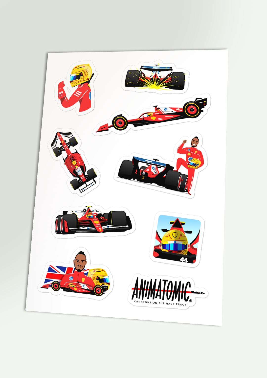 Lewis Hamilton 2025 Sticker sheet (21 x 14.8 cm)