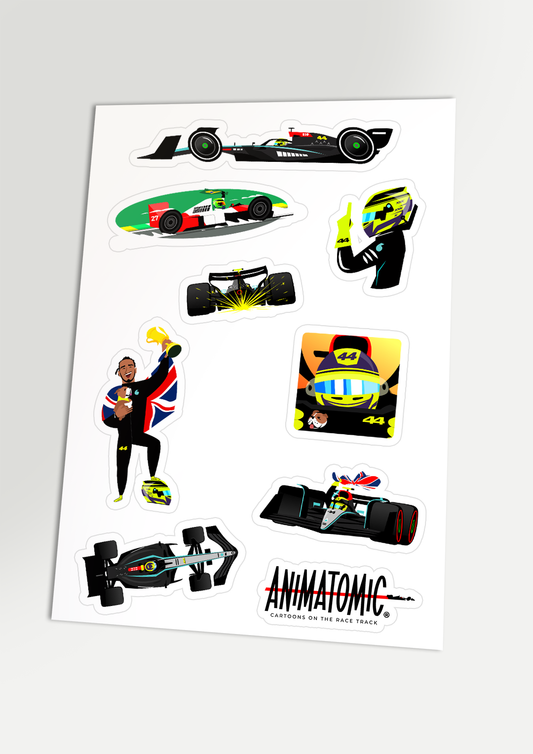 Lewis Hamilton 2024 Sticker sheet (21 x 14.8 cm)