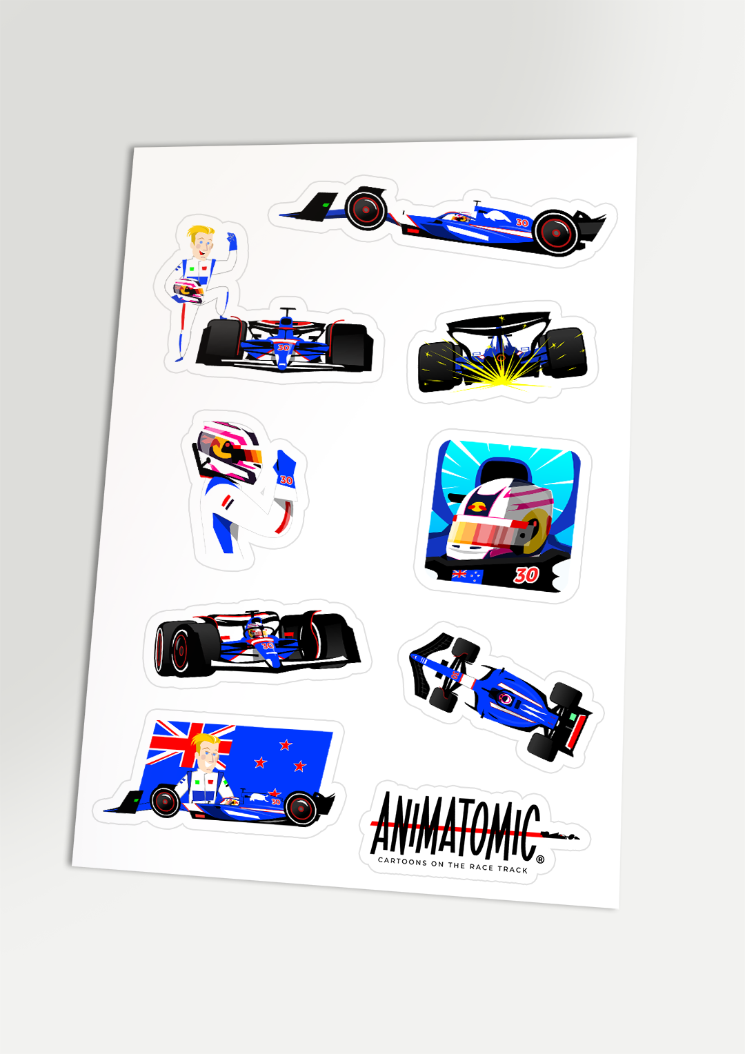 Liam Lawson 2024 Sticker sheet (21 x 14.8 cm)