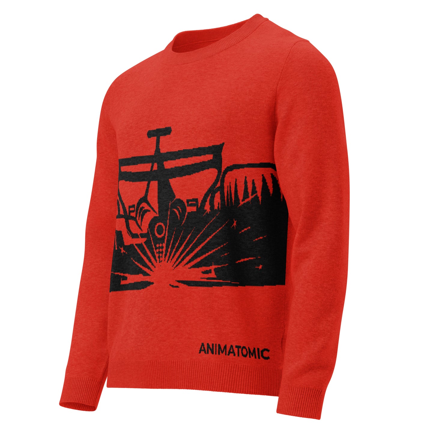 Back View Race Car Sparking – Knitted Crew Neck Sweater