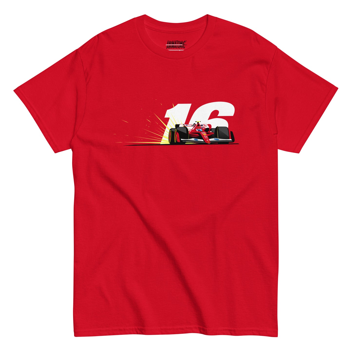 Leclerc 16 Car Sparking Front View | Red Unisex classic tee