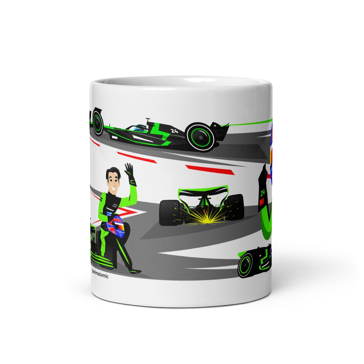 Zhou Guanyu 2024 11 oz White glossy mug