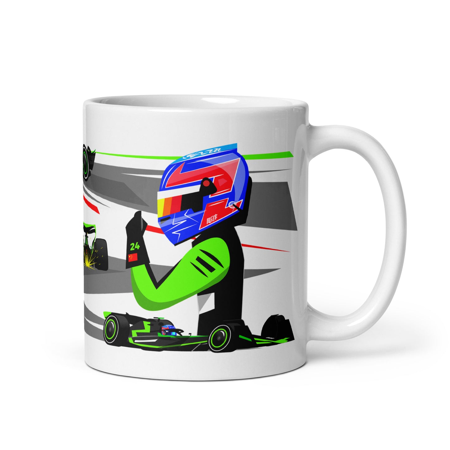 Zhou Guanyu 2024 11 oz White glossy mug