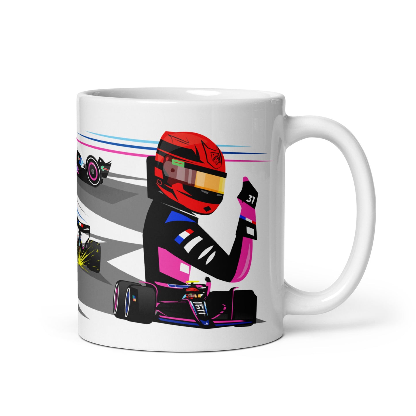 Esteban Ocon 2024 11 oz White glossy mug